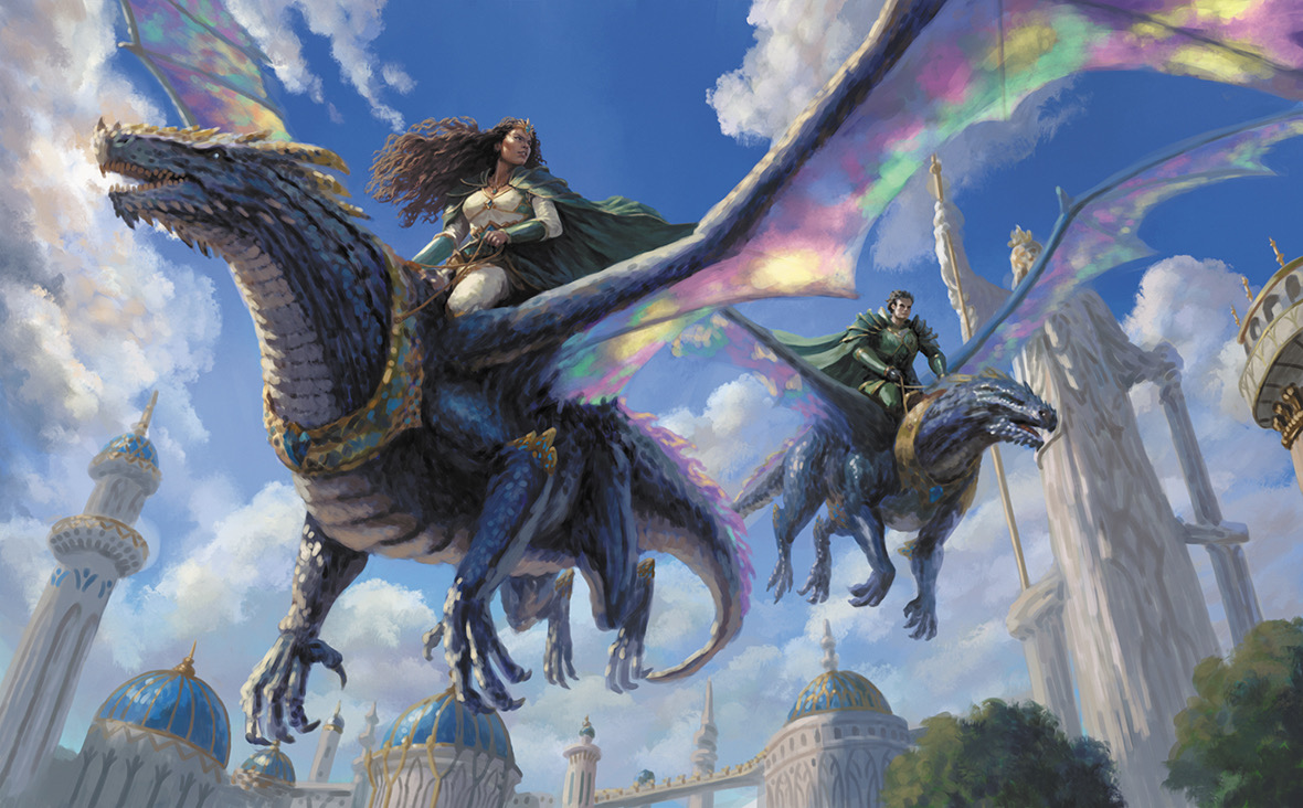 Lady Talia Rexes and Lucent Nevly Wentrill with Astral Dragons